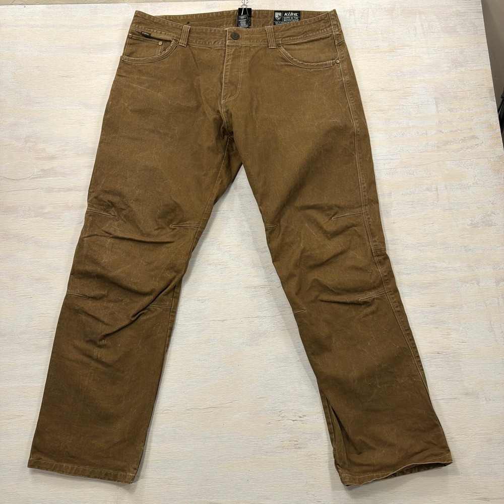 KUHL Pants Rydr 38x32 Articulated Knees Vintage Patina Dye Brown Mens